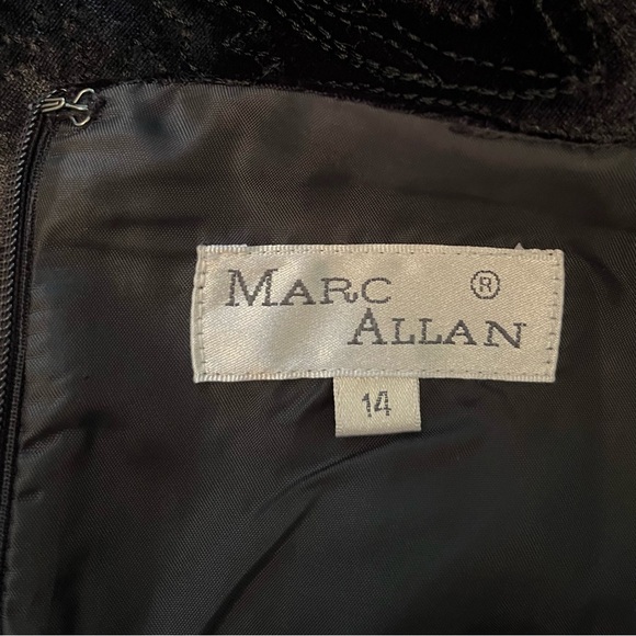 Marc Allan~Black Pencil Skirt~Size 14~Raised Floral Design - Picture 5 of 7